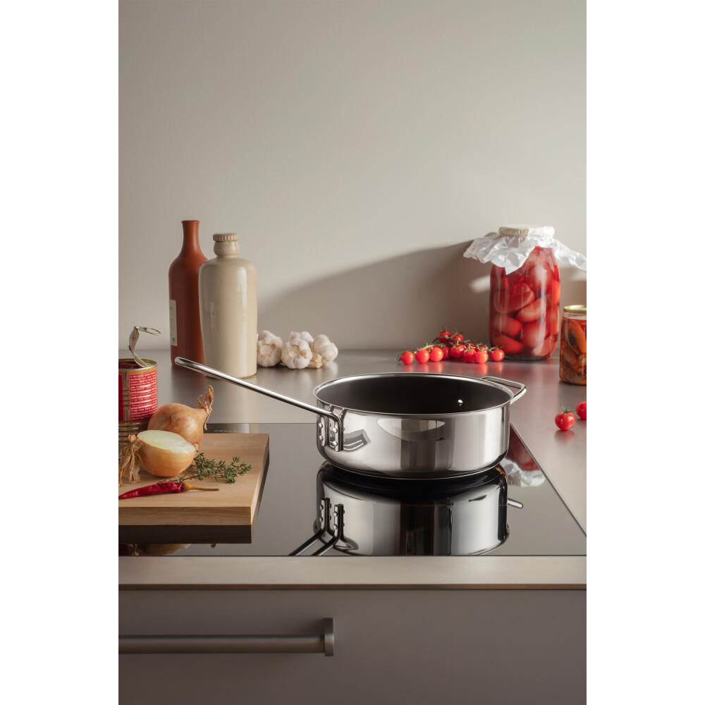 Eva Trio Stainless Steel Sauteuse, Kochtopf, Induktionsgeeignet, Aluminium, Edelstahl, Keramik Beschichtung, Polished Steel, 3.1 L, 312424