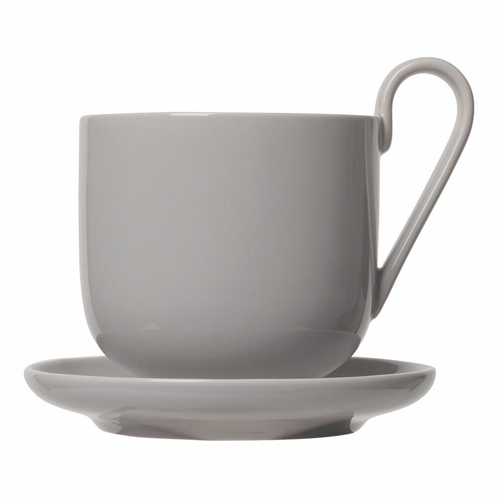 Blomus RO Set of 2 coffee cups with saucer, tea cup, mug, porcelain, Mourning Dove, 290 ml, 64030
