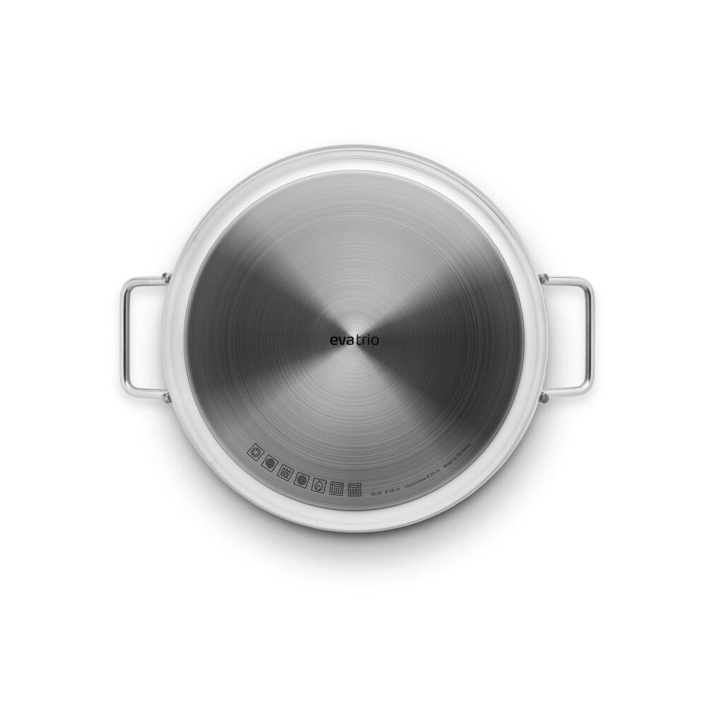 Eva Trio Stainless Steel Sauteuse, Kochtopf, Induktionsgeeignet, Aluminium, Edelstahl, Polished Steel, 28 cm, 302429