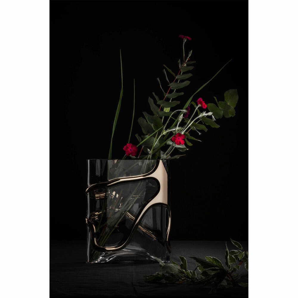 Eisch Vase Stargate Platinum, decorative vase, flower vase, crystal glass, platinum, 30 cm, 49943904