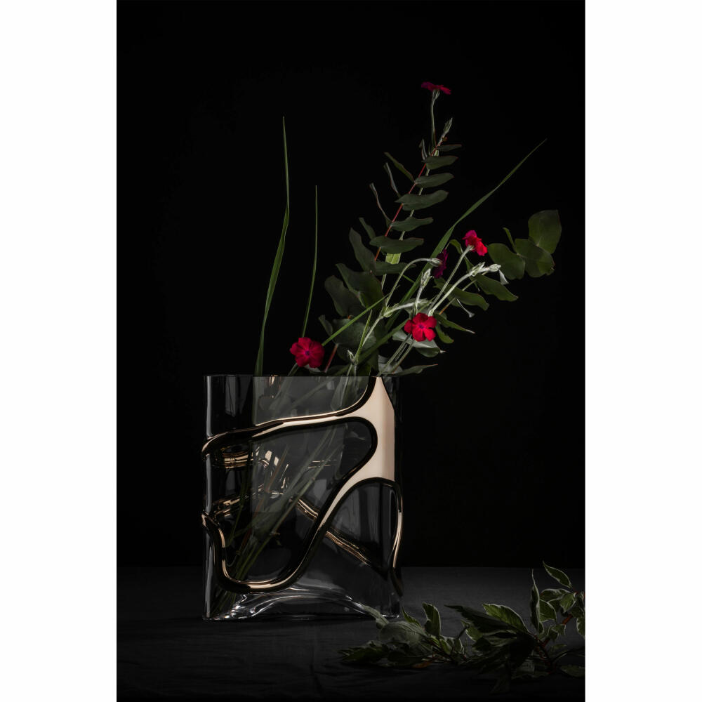 Eisch Vase Stargate Platinum, decorative vase, flower vase, crystal glass, platinum, 22.3 cm, 49943903