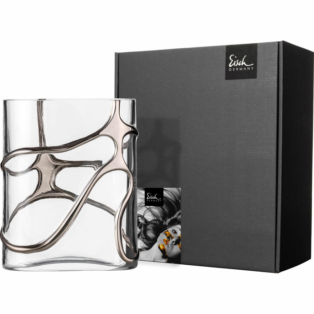 Eisch Vase Stargate, flower vase, table vase, decorative vase, crystal glass, platinum, H 22.3 cm, 49943913