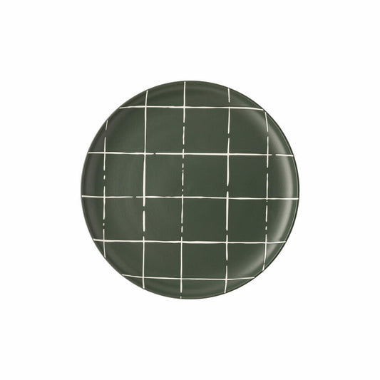 Thomas Teller Fun Karo Dark flach, Porzellan, Grün, 22 cm, 11910-402002-10862
