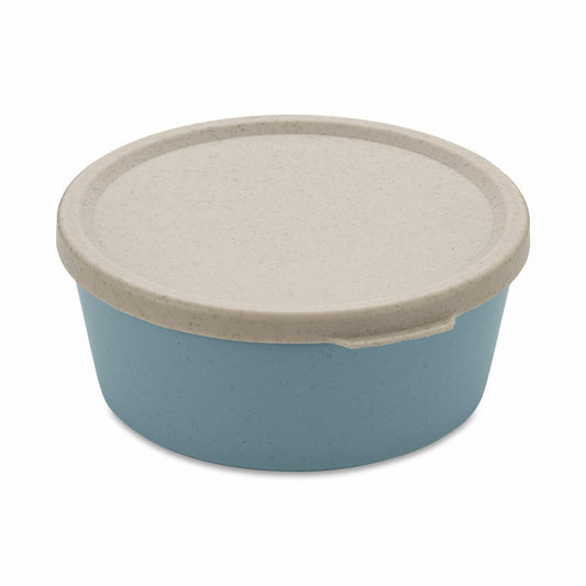 Koziol Schale Connect Bowl Mit Deckel, Schüssel, Biozirkulärer Kunststoff, Nature Flower Blue, 890 ml, 7271716