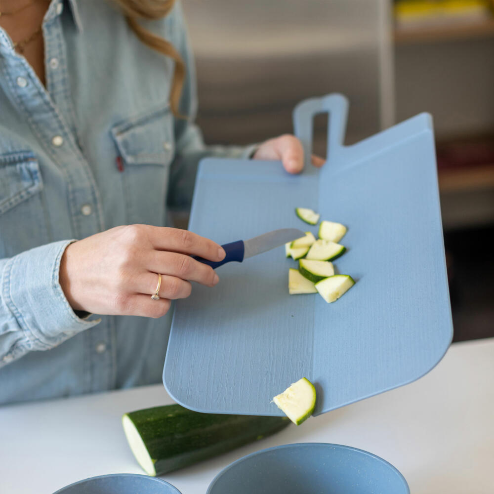 Koziol Cutting Board Snap L, Kitchen Board, Biocircular Plastic, Nature Flower Blue, 46 x 24 cm, 7251716