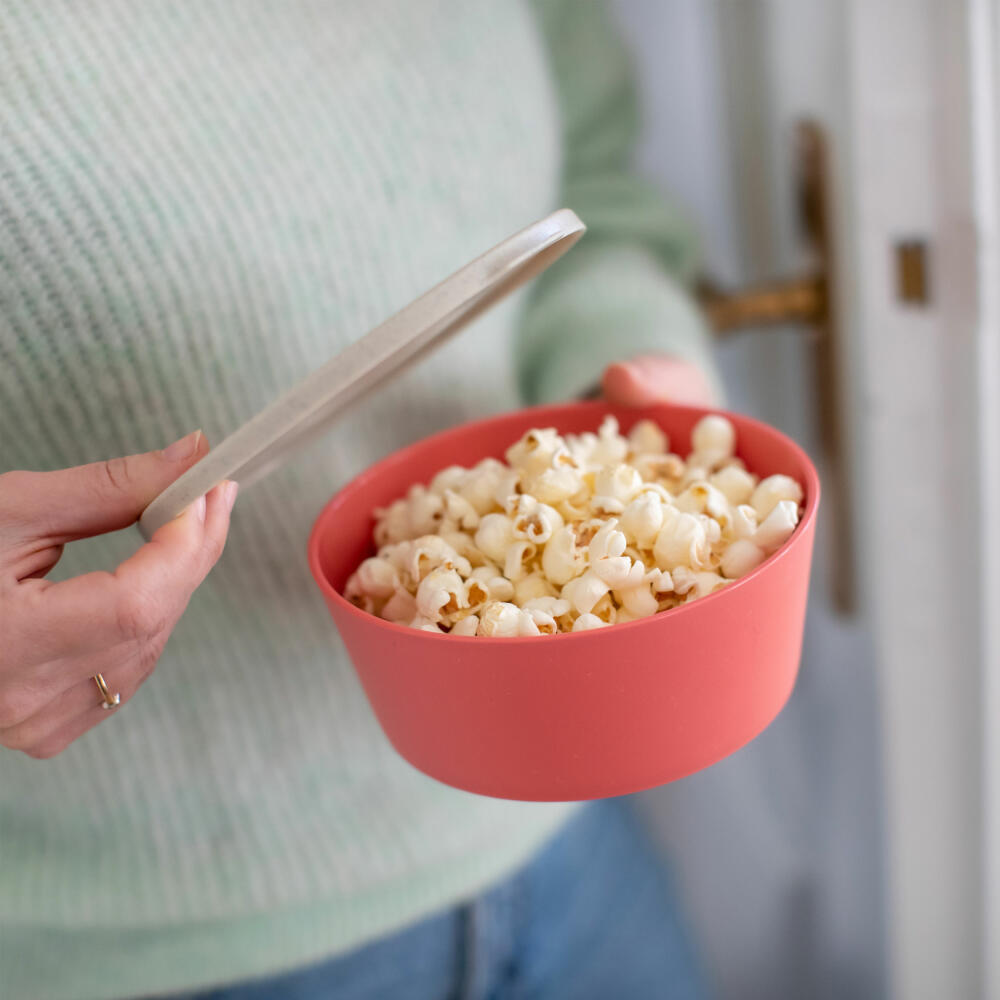 Koziol Schale Connect Bowl Mit Deckel, Schüssel, Biozirkulärer Kunststoff, Nature Flower Blue, 890 ml, 7271716