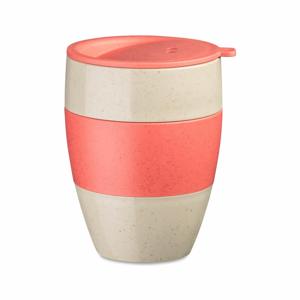Koziol Thermobecher Aroma To Go 2.0, Isolierbecher, Biozirkulärer Kunststoff, Nature Desert Sand / Nature Coral, 400 ml, 7589273