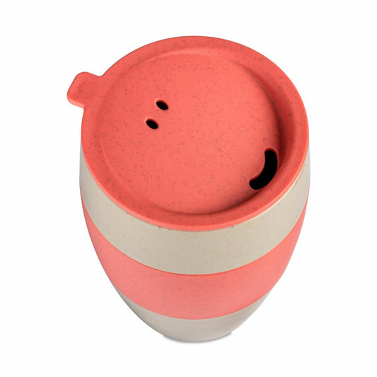 Koziol Thermobecher Aroma To Go 2.0, Isolierbecher, Biozirkulärer Kunststoff, Nature Desert Sand / Nature Coral, 400 ml, 7589273