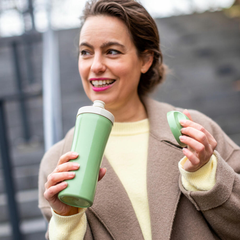 Koziol Trinkflasche Oase, Wasserflasche, Biozirkulärer Kunststoff, Nature Flower Blue, 425 ml, 7708716