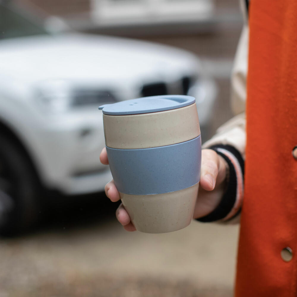 Koziol Thermobecher Aroma To Go 2.0, Isolierbecher, Biozirkulärer Kunststoff, Nature Desert Sand / Nature Coral, 400 ml, 7589273