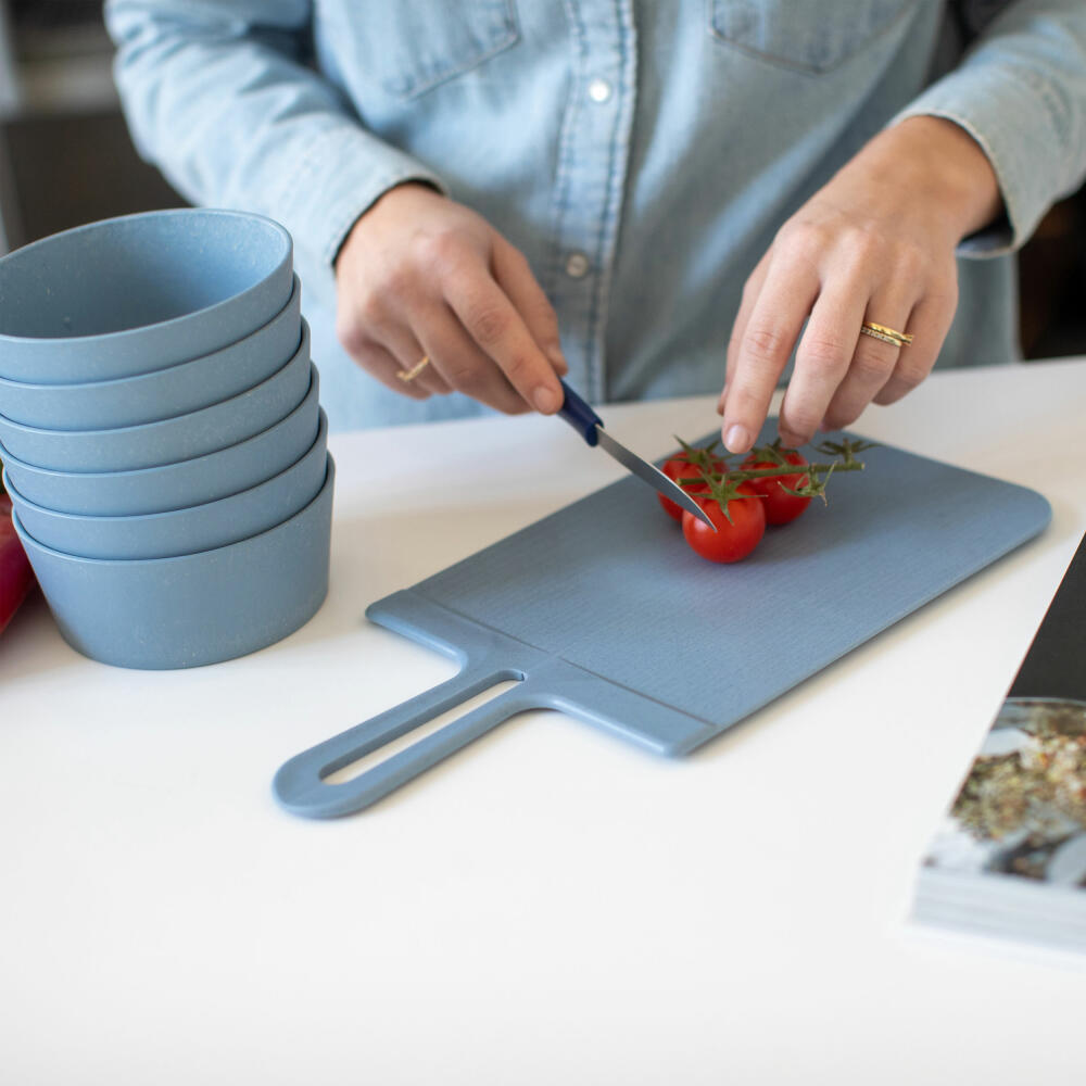 Koziol Cutting Board Snap S, Kitchen Board, Biocircular Plastic, Nature Flower Blue, 33 x 16.6 cm, 7250716