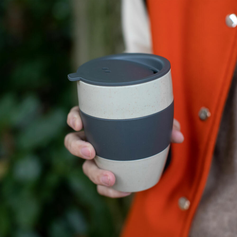 Koziol Thermobecher Aroma To Go 2.0, Isolierbecher, Biozirkulärer Kunststoff, Nature Desert Sand / Nature Coral, 400 ml, 7589273