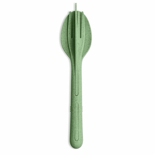 Koziol Besteck-Set 3-tlg. Klikk, To-Go-Besteck, Kunststoff, Nature Leaf Green, 4003703