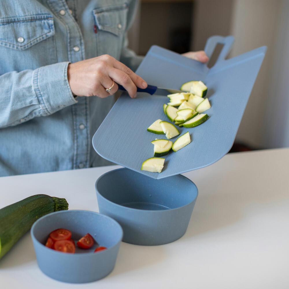 Koziol Cutting Board Snap L, Kitchen Board, Biocircular Plastic, Nature Flower Blue, 46 x 24 cm, 7251716