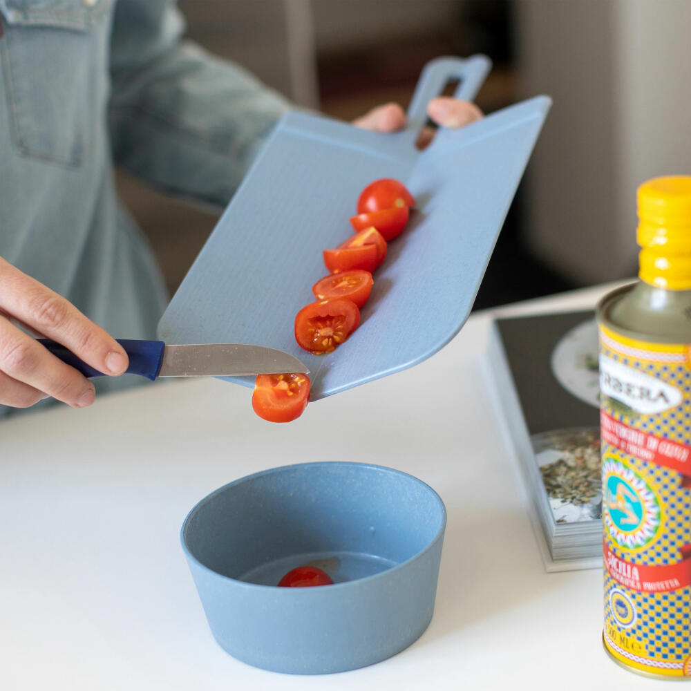 Koziol Cutting Board Snap S, Kitchen Board, Biocircular Plastic, Nature Flower Blue, 33 x 16.6 cm, 7250716