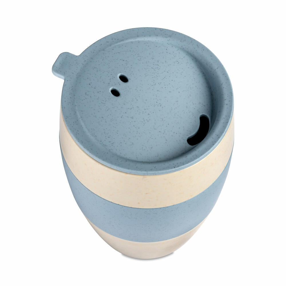 Koziol Thermobecher Aroma To Go 2.0, Isolierbecher, Biozirkulärer Kunststoff, Nature Desert Sand / Nature Flower Blue, 400 ml, 7589275