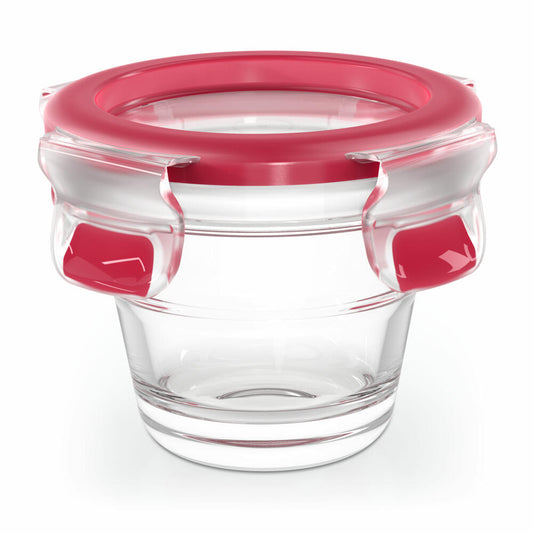 EMSA Clip & Close GLAS Frischhaltedose, Vorratsbehälter, Vorratsdose, Transparent / Rot, 0.1 L, N10401