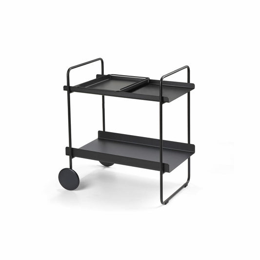 Zone Denmark Bar Cart A-Cocktail Trolley, Serving Cart, Home Bar, Minibar, Metal, Black, 26996