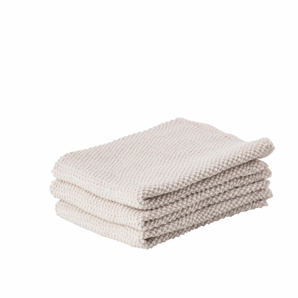 Zone Denmark cleaning cloths, set of 3, cleaning cloth, cleaning cloths, cleaning cloth, cotton, warm grey, 27 x 27 cm, 330411