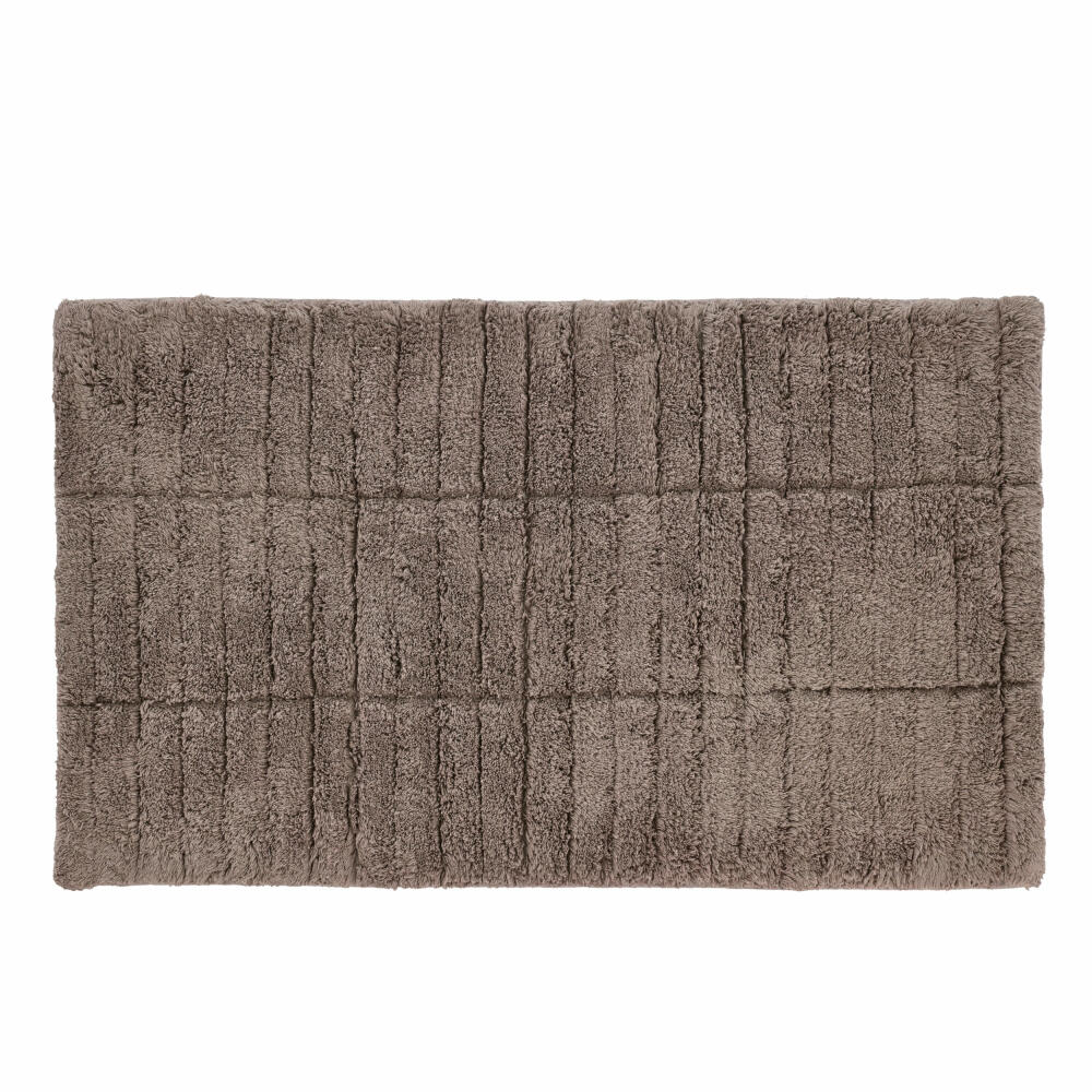 Zone Denmark Bath Mat Tiles, Bath Rug, Bath Mat, Shower Mat, Cotton, Taupe, 80 x 50 cm, 26452