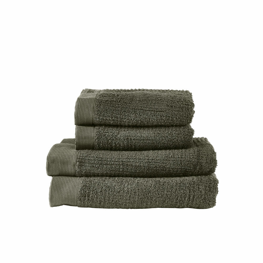 Zone Denmark Towel Classic, 4-piece, Bath Towel, Guest Towel, Cotton, Olive Green, 28639