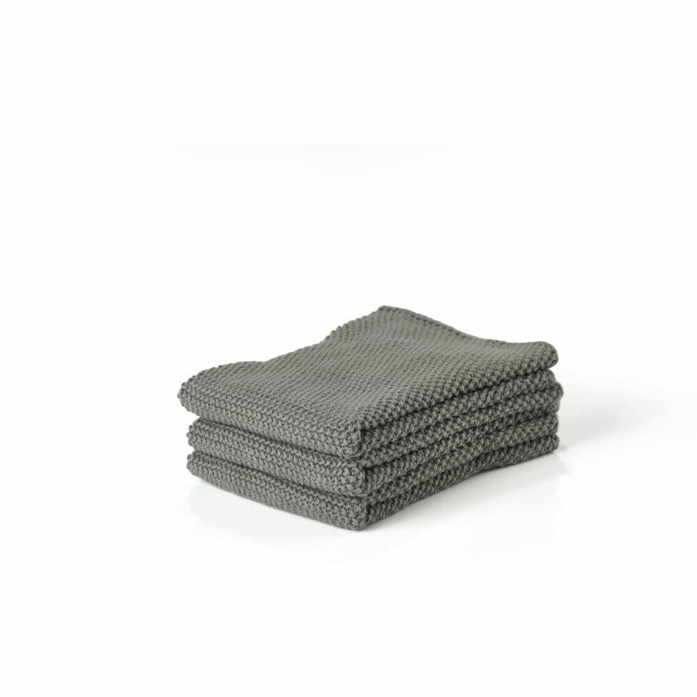 Zone Denmark cleaning cloths, set of 3, cleaning cloth, cleaning cloths, cleaning cloth, cotton, olive green, 27 x 27 cm, 29082