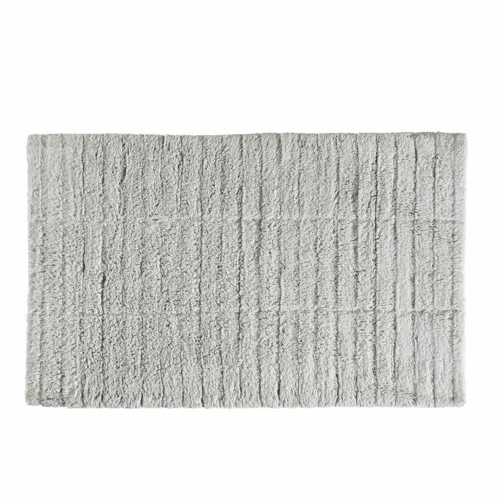 Zone Denmark Bath Mat Tiles, Bath Rug, Bath Mat, Shower Mat, Cotton, Soft Grey, 80 x 50 cm, 331849