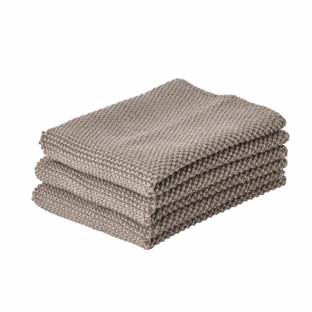 Zone Denmark cleaning cloths, set of 3, cleaning cloths, cleaning cloth, cotton, taupe, 27 x 27 cm, 331242