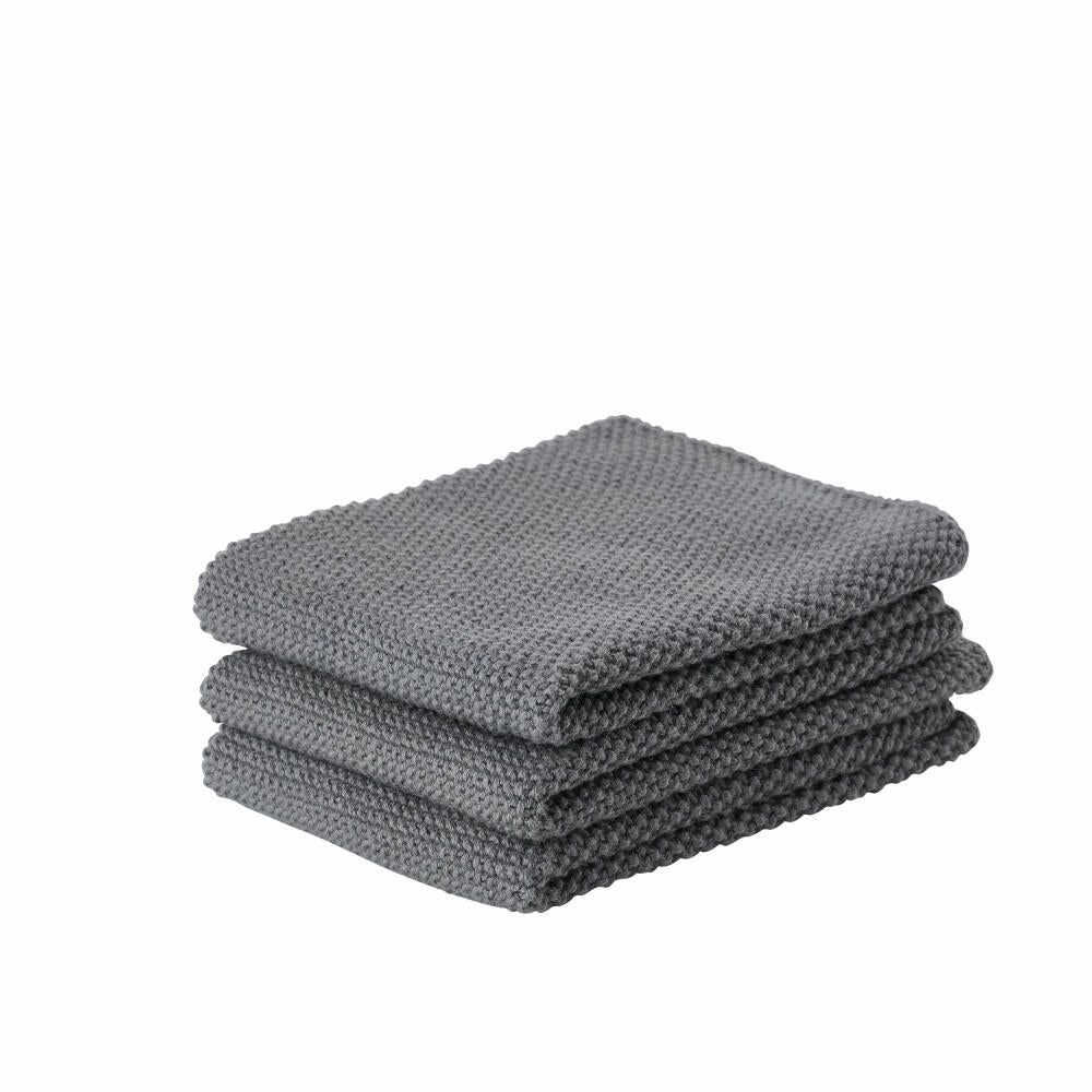 Zone Denmark cleaning cloths, set of 3, cleaning cloth, cleaning cloths, cleaning cloth, cotton, cool grey, 27 x 27 cm, 330410