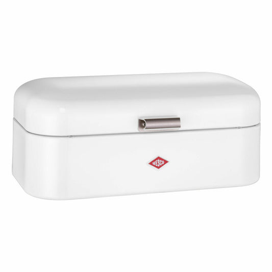 Wesco Breadbox Grandy, Frühstücksbox, Brotdose, Butterbrotsdose, Weiß, Stahlblech, 235201-01