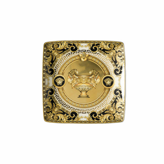 Rosenthal Versace Schälchen quadratisch flach Prestige Gala, Porzellan, 12 cm, 11940-403637-15253