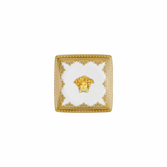Rosenthal Versace Schälchen quadratisch flach Baroque Bianco, Porzellan, 12 cm, 11940-403652-15253