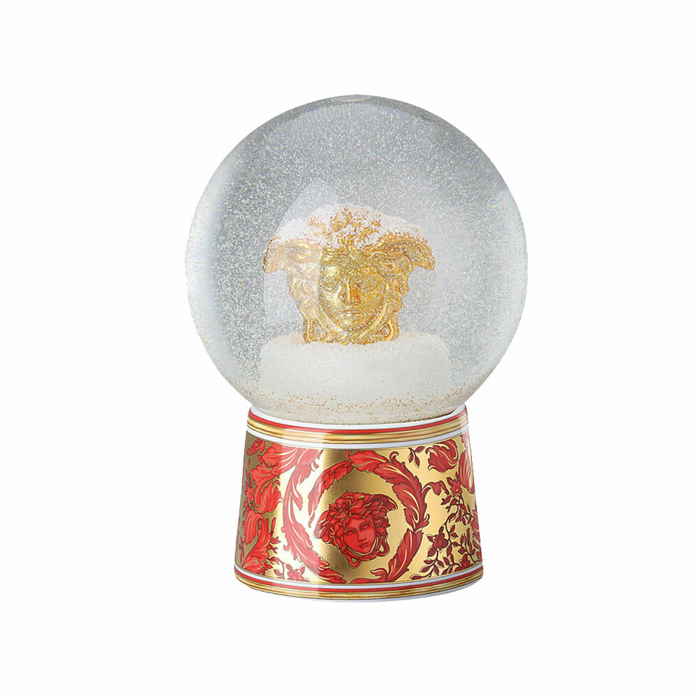 Rosenthal Versace Snow Globe L Medusa Garland Red, Material Mix, 14498-409958-24640