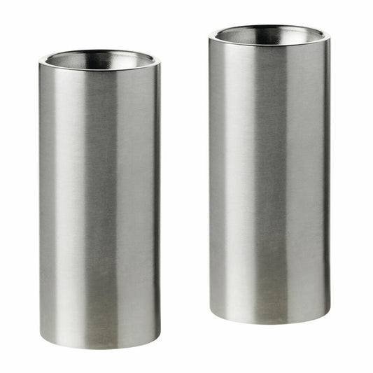 Stelton AJ Salz-/ Pfefferstreuer, 6,5cm, Designer Salz- und Pfefferset, AJ Cylinder Line, 010-1