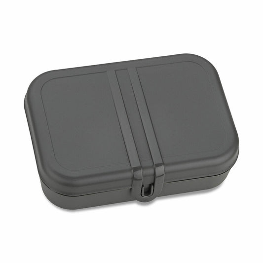 Koziol Lunchbox mit Trennsteg Pascal L, Brotdose, Kunststoff, Nature Ash Grey, 7152701