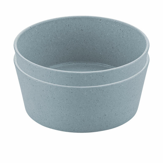 Koziol Schale Connect Bowl 2er Set, Schüssel, Biozirkulärer Kunststoff, Nature Flower Blue, 890 ml, 7171716
