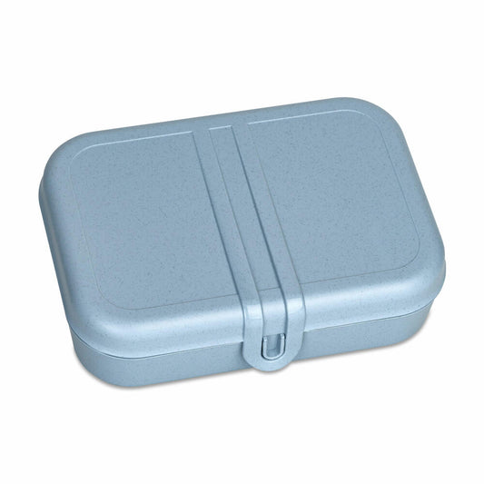 Koziol Lunchbox mit Trennsteg Pascal L, Biozirkulärer Kunststoff, Nature Flower Blue, 23 x 16 x 6 cm, 7152716