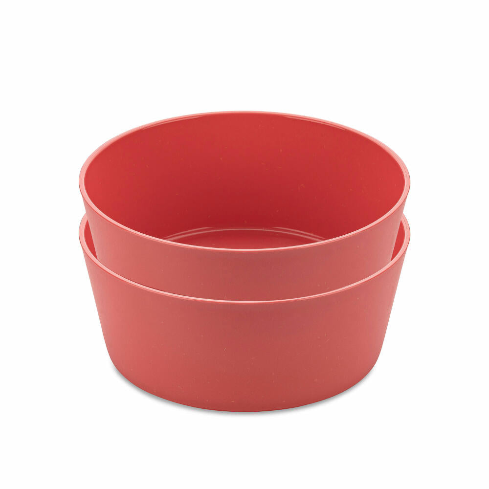 Koziol Schalen 2er-Set Connect Bowl, Schüsseln, Kunststoff-Holz-Mix, Nature Coral, 400 ml, 7102704