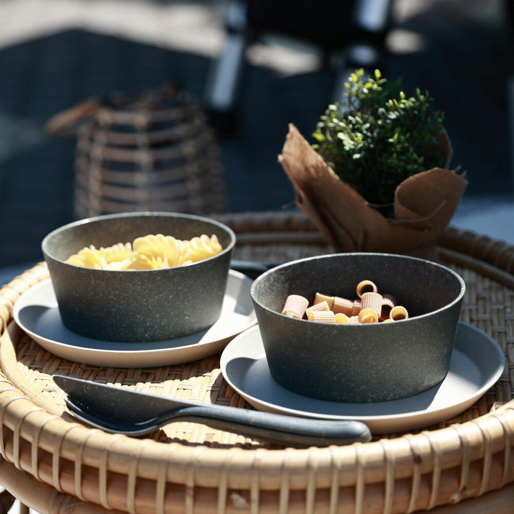 Koziol Schale Connect Bowl 2er Set, Schüssel, Biozirkulärer Kunststoff, Nature Flower Blue, 890 ml, 7171716