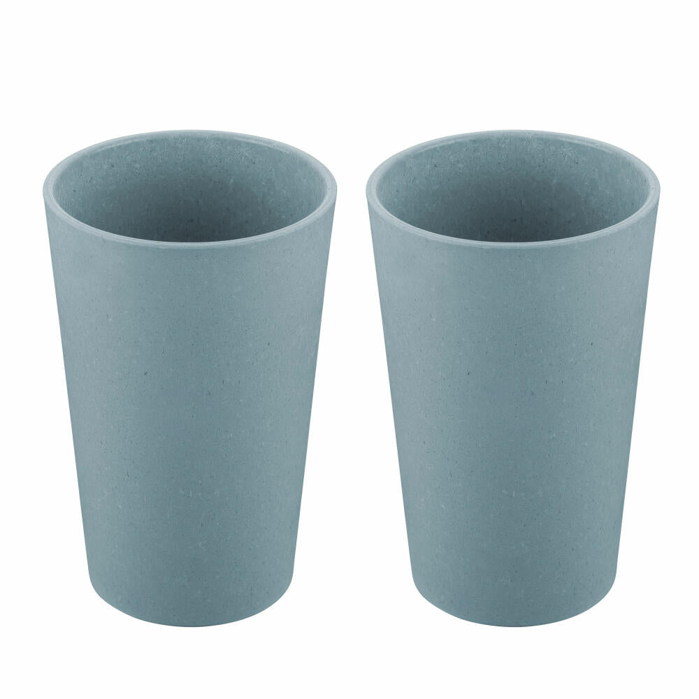 Koziol Becher Connect Cup L 2er Set, Biozirkulärer Kunststoff, Nature Flower Blue, 350 ml, 7022716