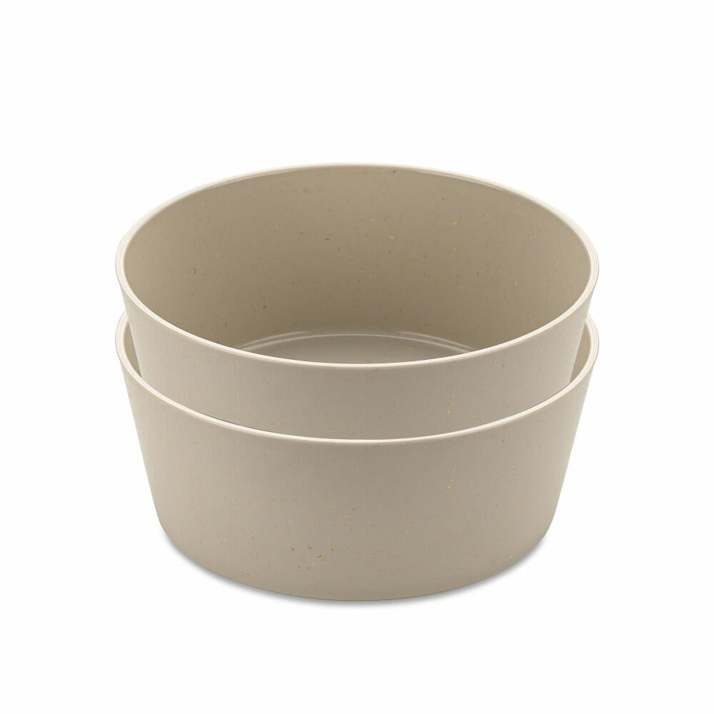 Koziol Schalen 2er-Set Connect Bowl, Schüsseln, Kunststoff-Holz-Mix, Nature Desert Sand, 400 ml, 7102700