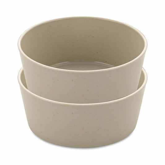 Koziol Schale Connect Bowl, 2er Set, Schüssel, Kunststoff-Holz-Mix, Nature Desert Sand, 890 ml, 7171700