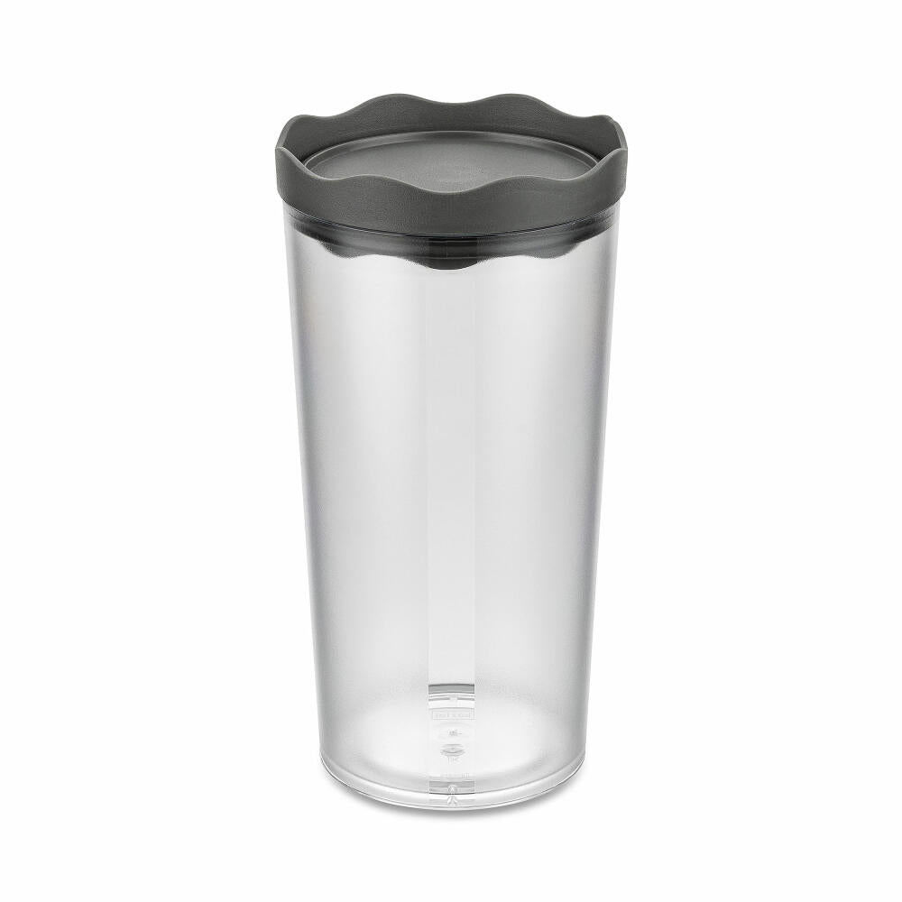 Koziol Vorratsdose Prince L, luftdichter Vorratsbehälter, Kunststoff, Nature Ash Grey, 1 L, 7069701