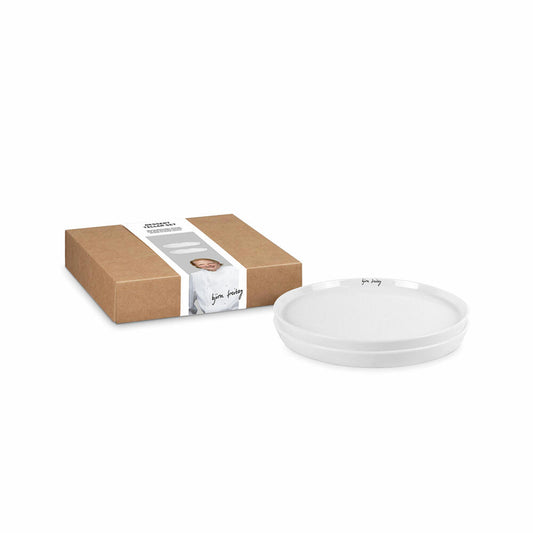 PPD Björn Freitag Trend Plate 21 Set, set of 2, plates, breakfast plates, cake plates, New Bone China, white, Ø 21 cm, 163102349