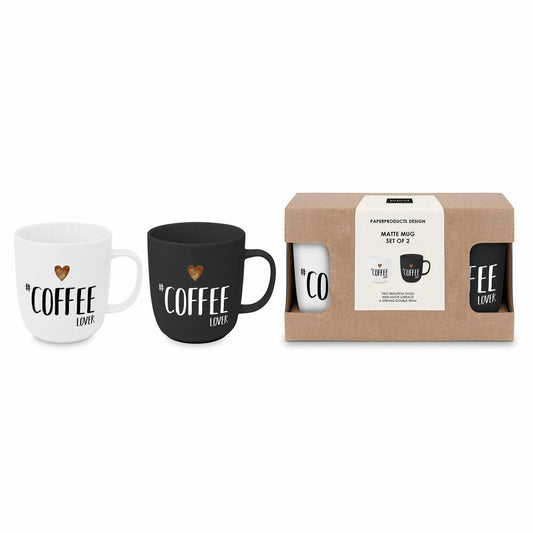 PPD Coffee Lover x Matte Mug Set, 2er Set, Henkelbecher, Kaffeebecher, Becher, Tasse, New Bone China, 400 ml, 162502136