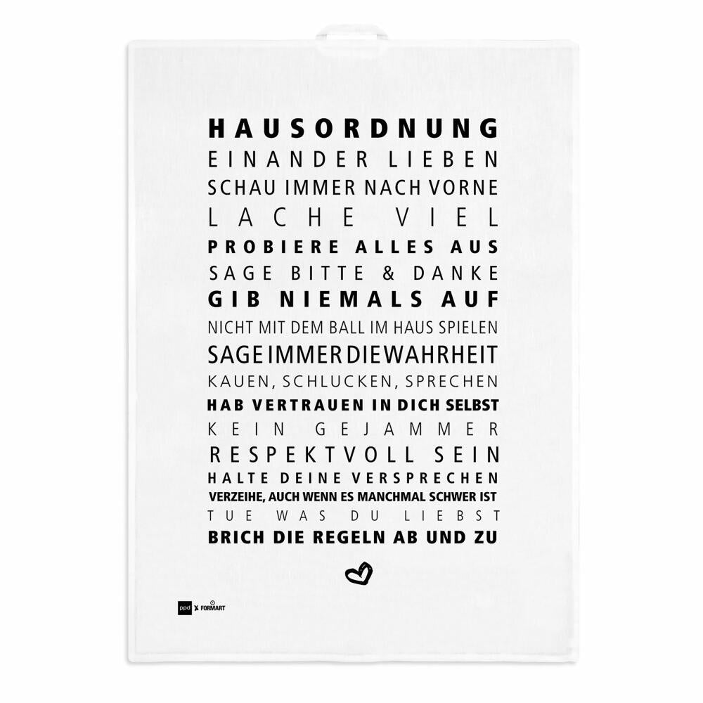 PPD house rules kitchen towel, kitchen towel, tea towel, hand towel, linen / cotton, 70 x 50 cm, 185500473