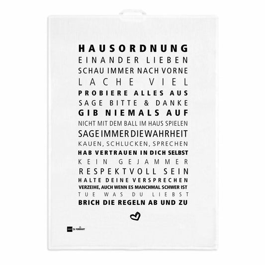 PPD Hausordnung kitchen towel, Küchenhandtuch, Geschirrtuch, Handtuch, Leinen / Baumwolle, 70 x 50 cm, 185500473