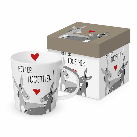 PPD Donkey Love Trend Mug, in Geschenkbox, Henkelbecher, Kaffeebecher, Becher, Tasse, New Bone China, 400 ml, 160302303