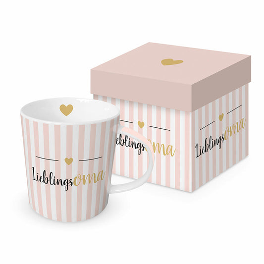 PPD Lieblingsoma Trend Mug, in Geschenkbox, Henkelbecher, Kaffeebecher, Becher, Tasse, New Bone China, 400 ml, 160302254