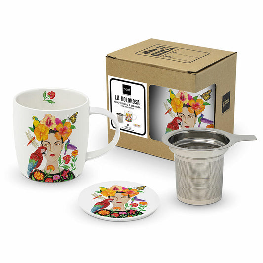 PPD La Dolorosa T-Mug, Teetasse, Becher, Tasse, mit Sieb und Deckel, New Bone China, 350 ml, 160401724
